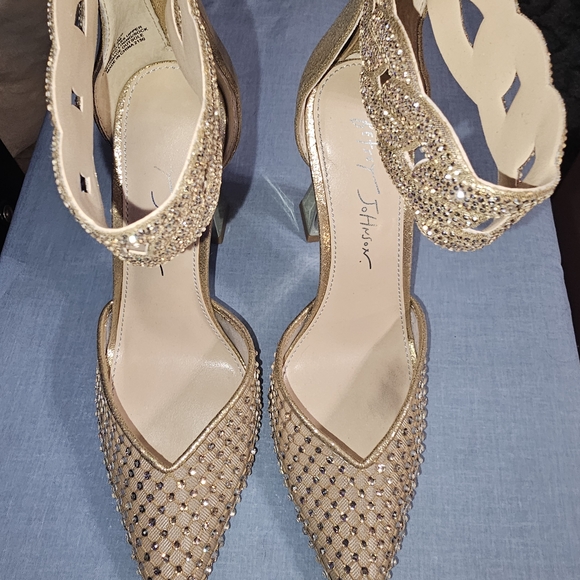 Betsey Johnson Shoes - Betsey Johnson Gold Studded Heels